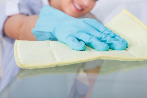 Management reviewing health and safety procedures for carpet cleaning
